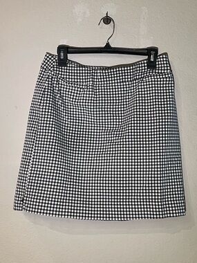 Christopher & Banks Black and White Gingham Mini Skirt